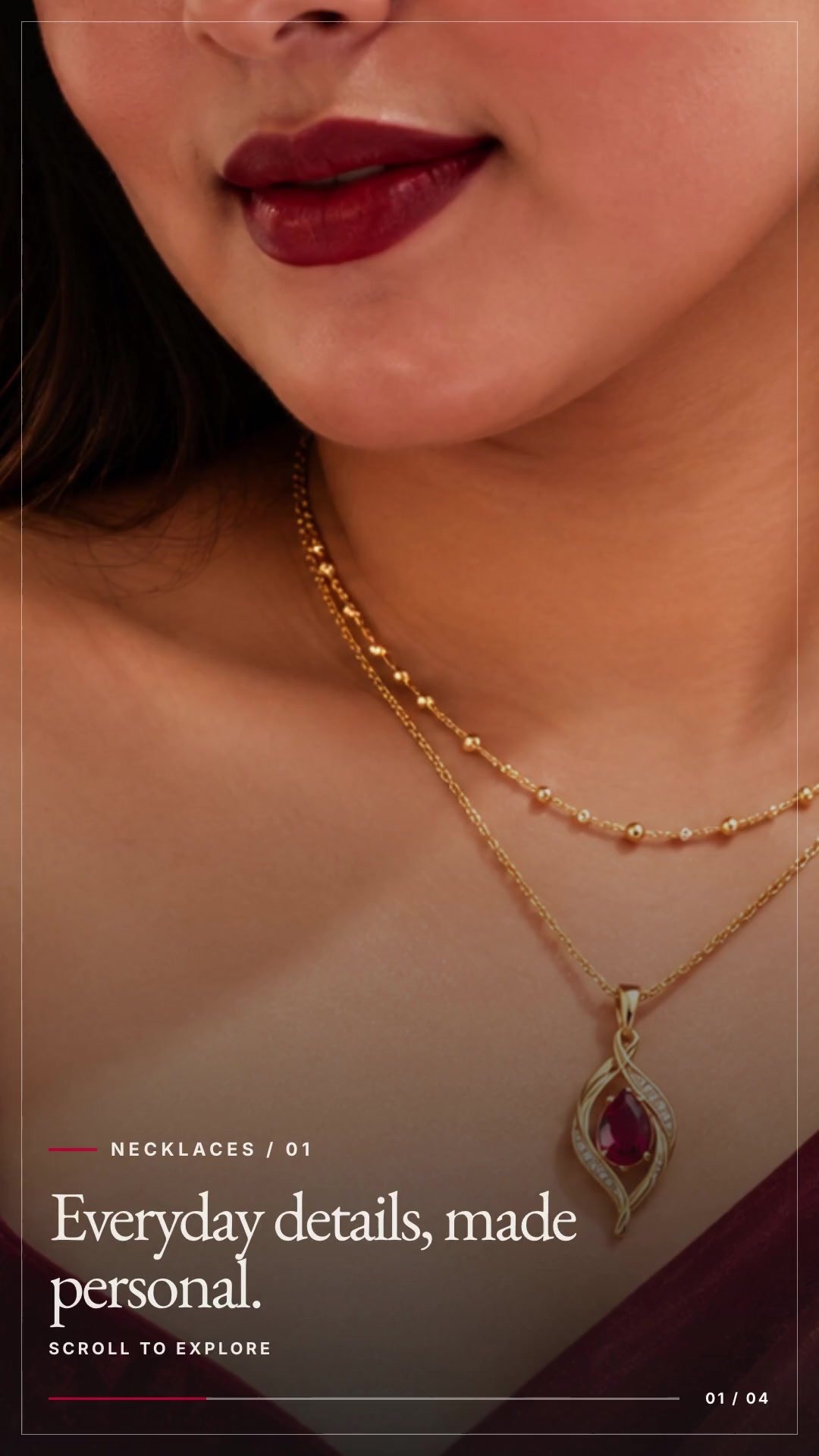RBELA necklace campaign featuring original gold jewellery