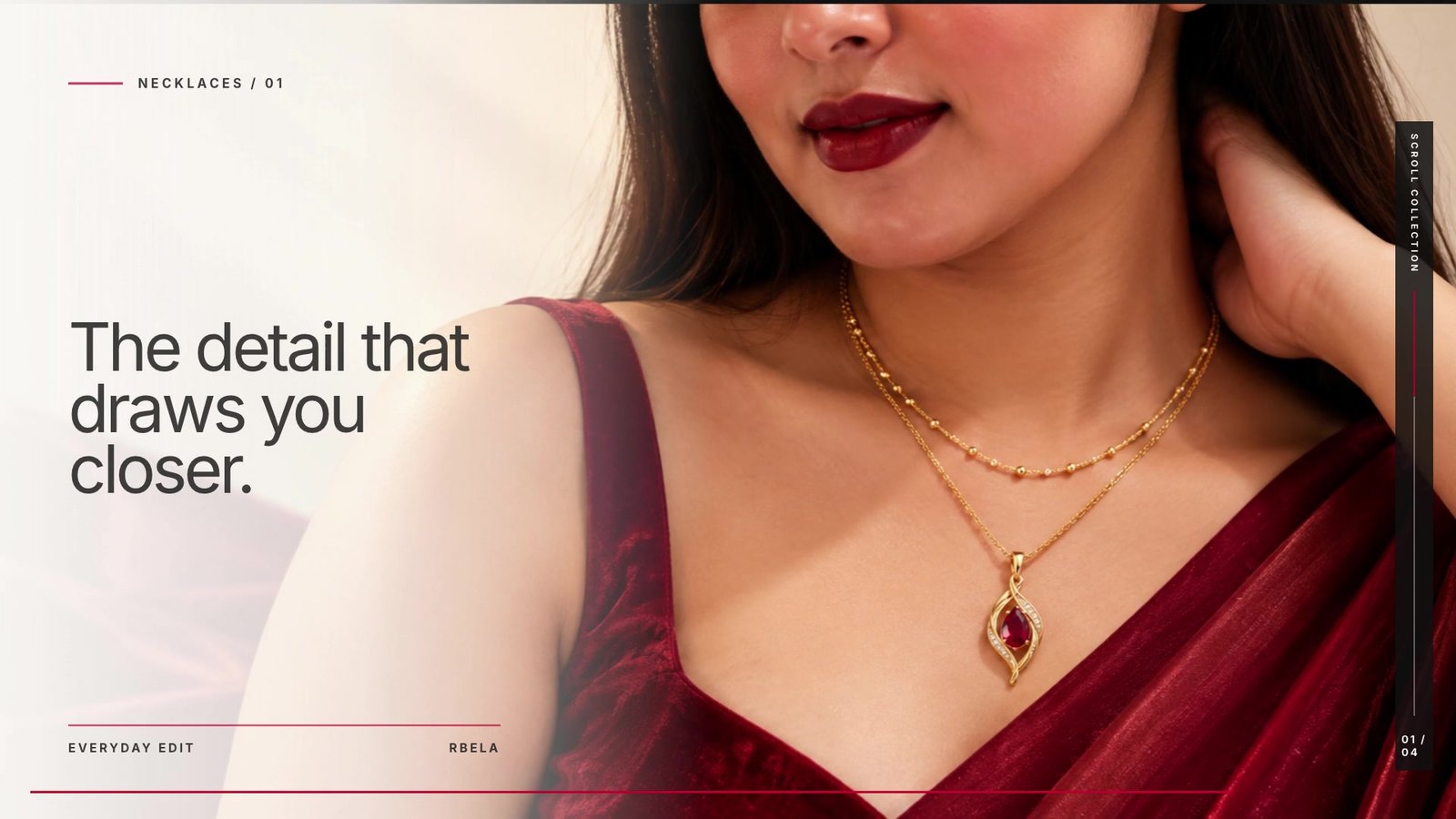 RBELA necklace campaign featuring original gold jewellery